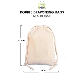 12x18 Inch Double Drawstring Bags