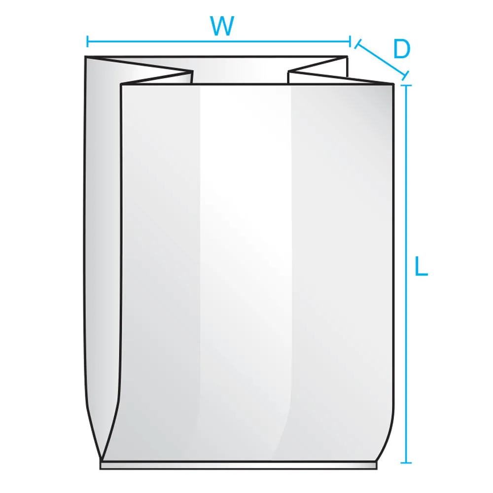 28" x 24" x 60" x 1.5 mil Clear Eco-Manufactured Plastic Side-Gusseted Bags (Case of 100)