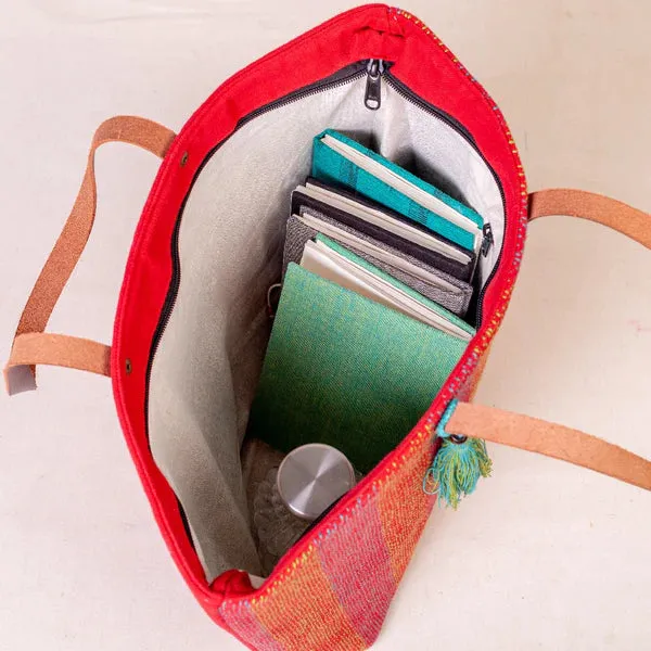 Bina Tote Bag - Red Kantha