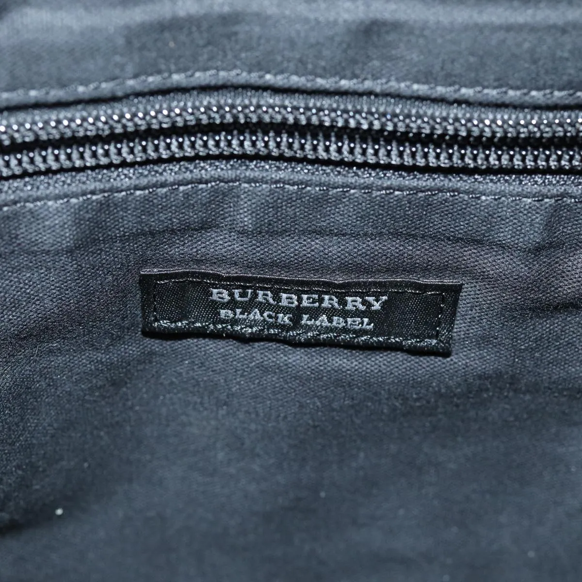 BURBERRY Black label Shoulder Bag Canvas Navy Auth bs13922