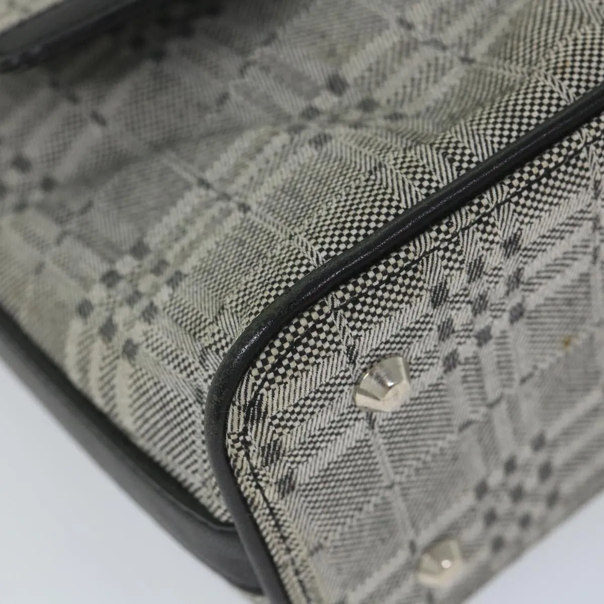 BURBERRY Shoulder Bag Canvas Gray Auth bs9261