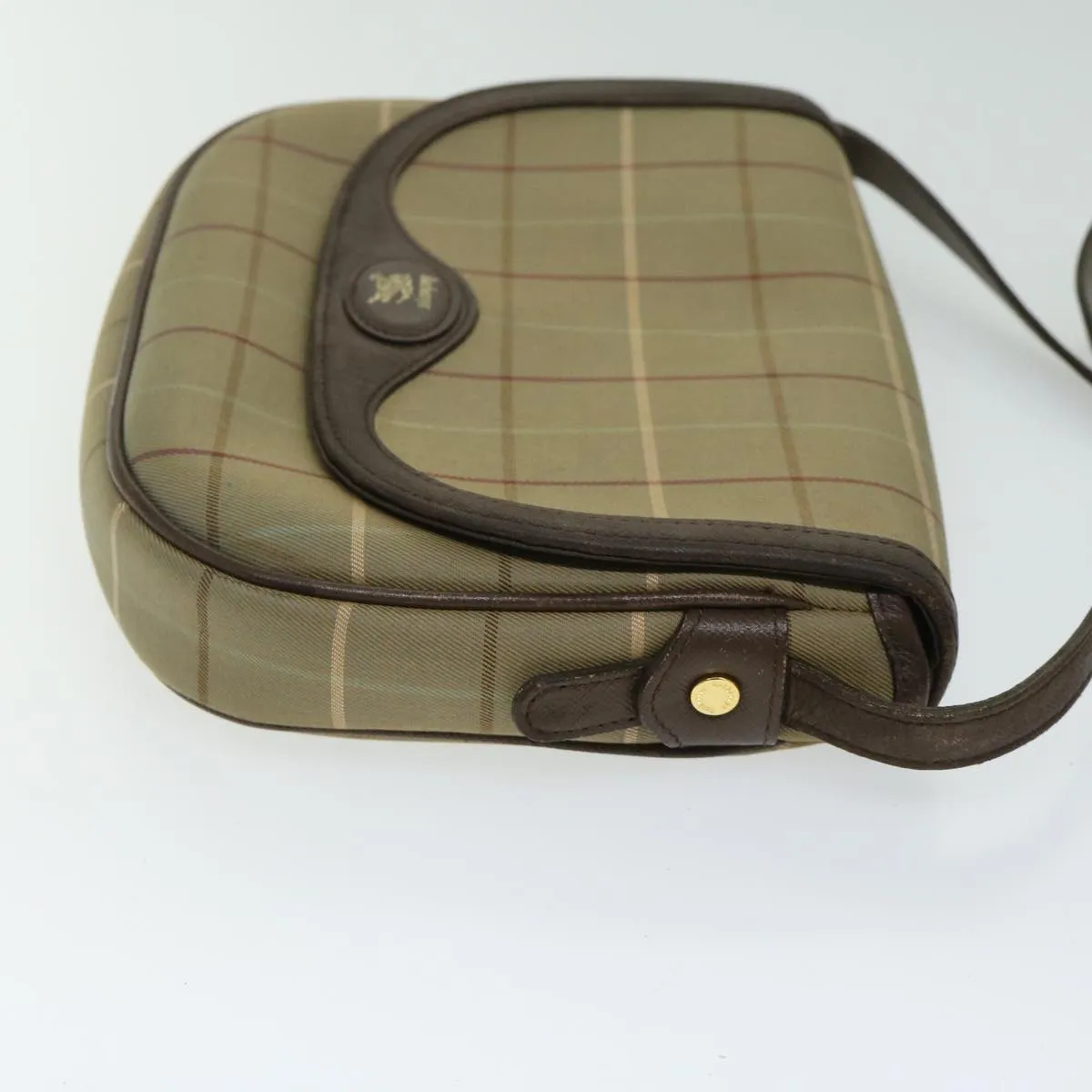 BURBERRYSs Nova Check Shoulder Bag Canvas Beige Auth bs12210