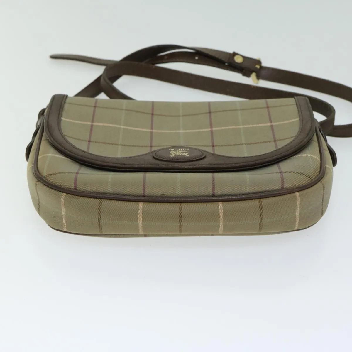 BURBERRYSs Nova Check Shoulder Bag Canvas Beige Auth bs12210