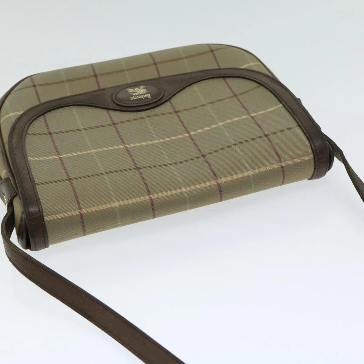 BURBERRYSs Nova Check Shoulder Bag Canvas Beige Auth bs12210