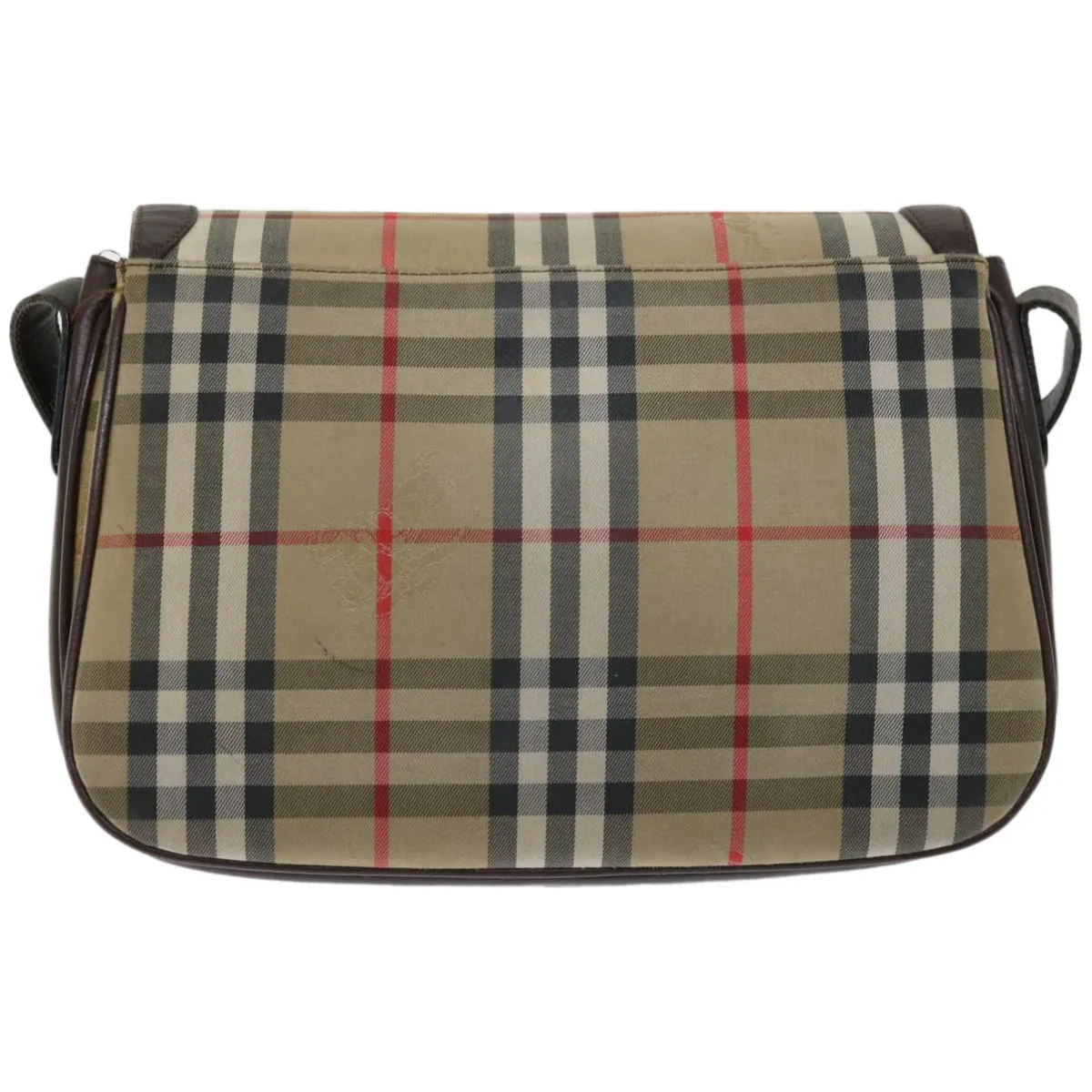 BURBERRYSs Nova Check Shoulder Bag Canvas Beige Auth ki4096