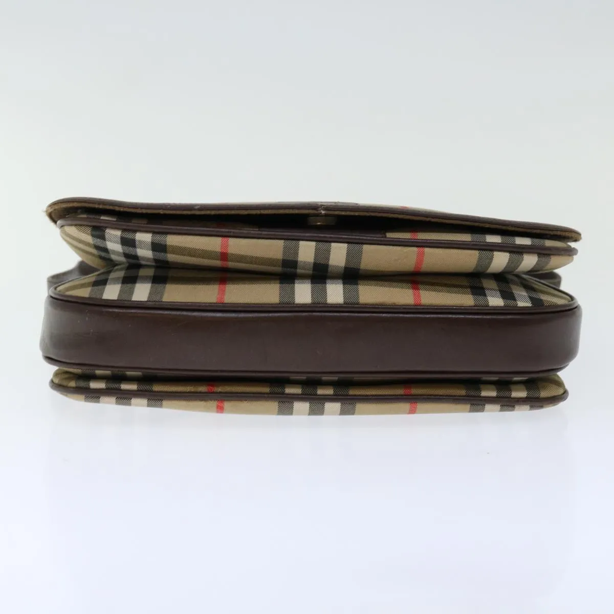 BURBERRYSs Nova Check Shoulder Bag Canvas Beige Auth ki4096