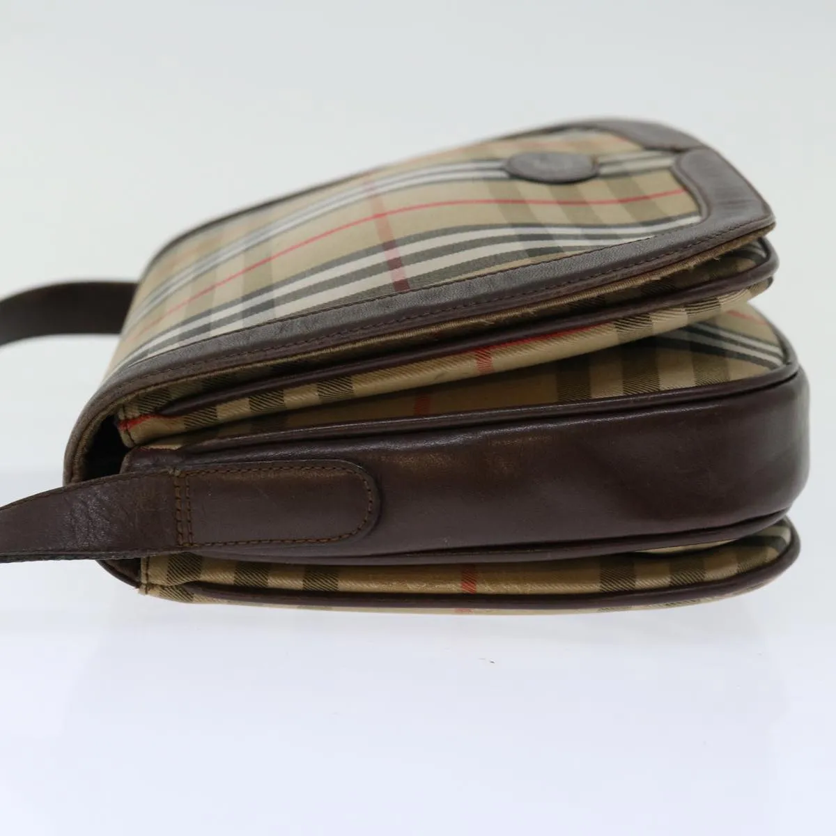 BURBERRYSs Nova Check Shoulder Bag Canvas Beige Auth ki4096