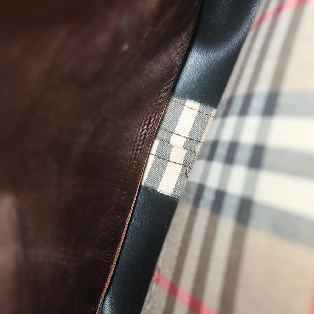 BURBERRYSs Nova Check Shoulder Bag Canvas Beige Auth ki4186