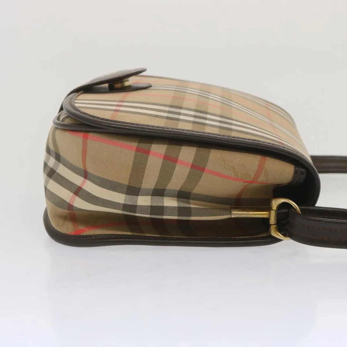 BURBERRYSs Nova Check Shoulder Bag Canvas Beige Auth ki4186
