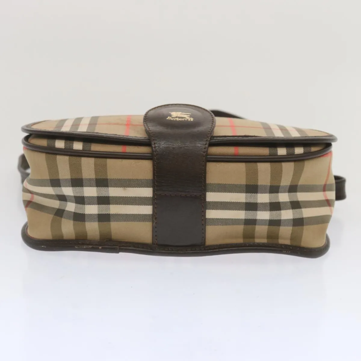 BURBERRYSs Nova Check Shoulder Bag Canvas Beige Auth ki4186