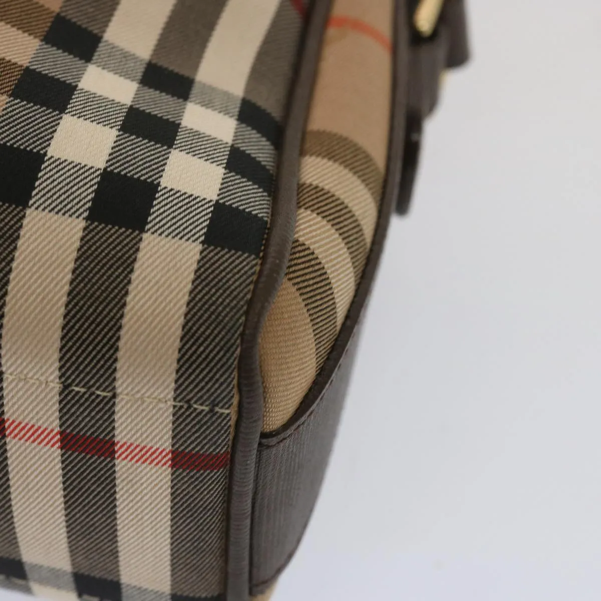 BURBERRYSs Nova Check Shoulder Bag Canvas Beige Auth yk10796