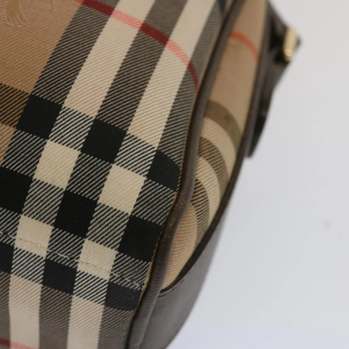 BURBERRYSs Nova Check Shoulder Bag Canvas Beige Auth yk10796