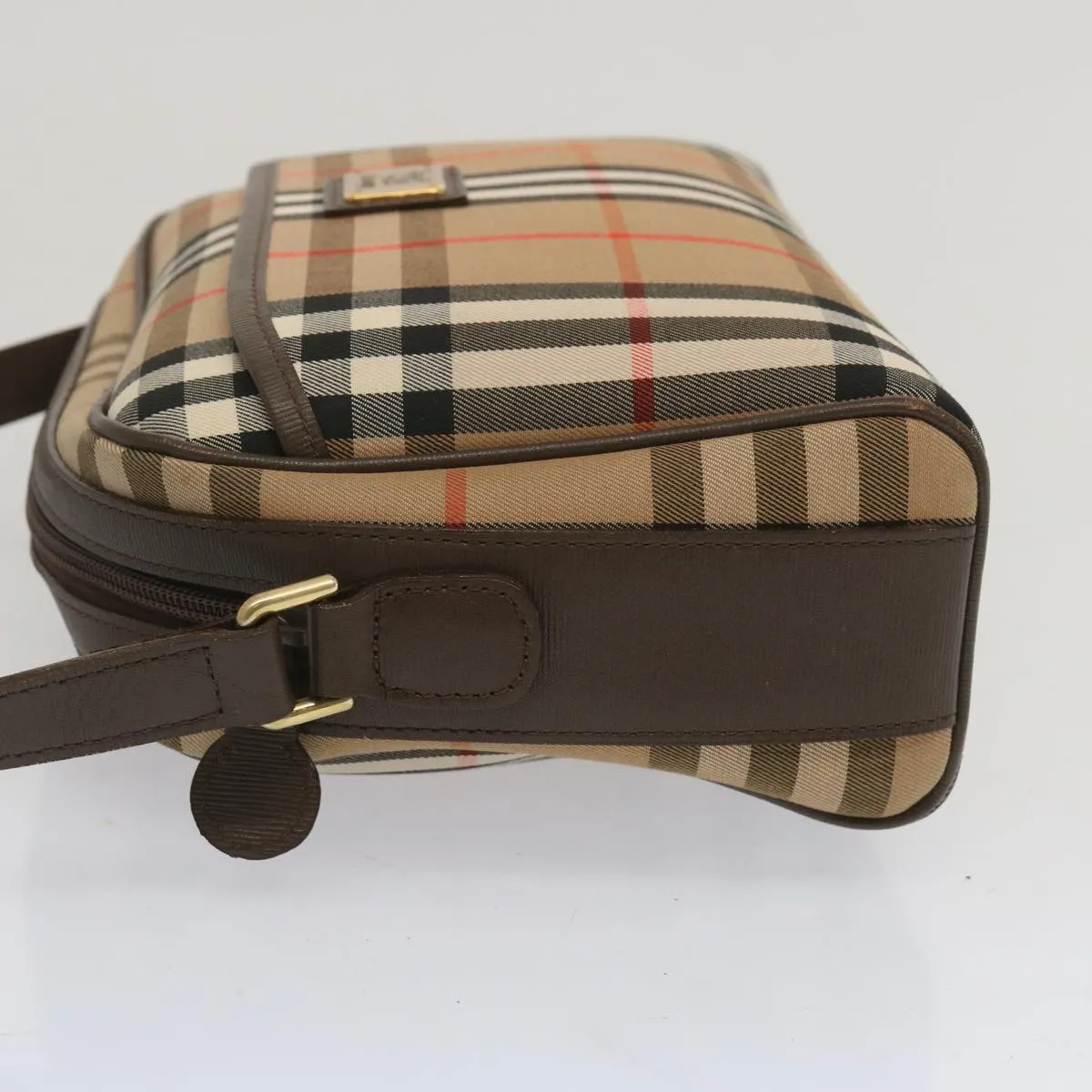 BURBERRYSs Nova Check Shoulder Bag Canvas Beige Auth yk10796