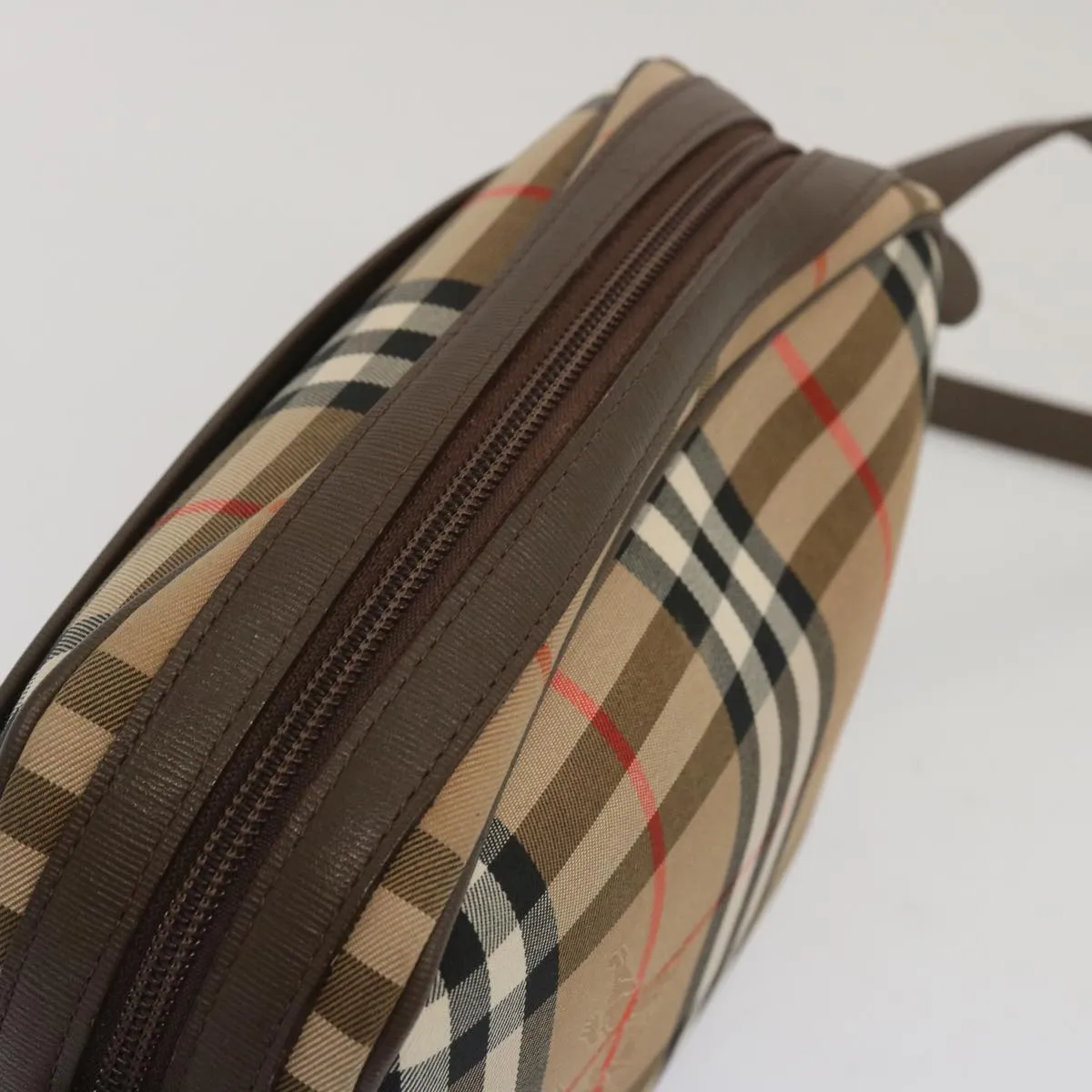 BURBERRYSs Nova Check Shoulder Bag Canvas Beige Auth yk10796