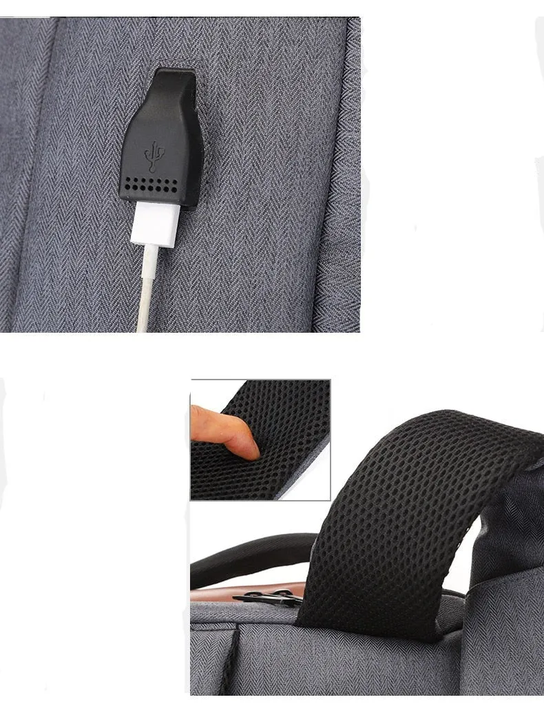 Business Leisure 15.6-inch Computer Bag High Capacity Travel USB Charging Backpack