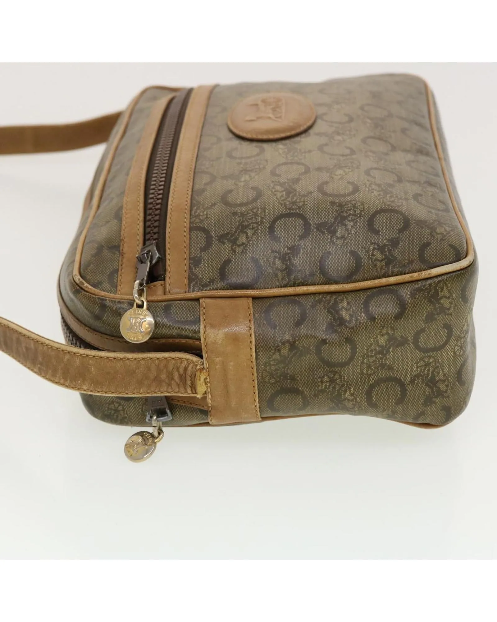 Canvas Beige Shoulder Bag with Adjustable Strap