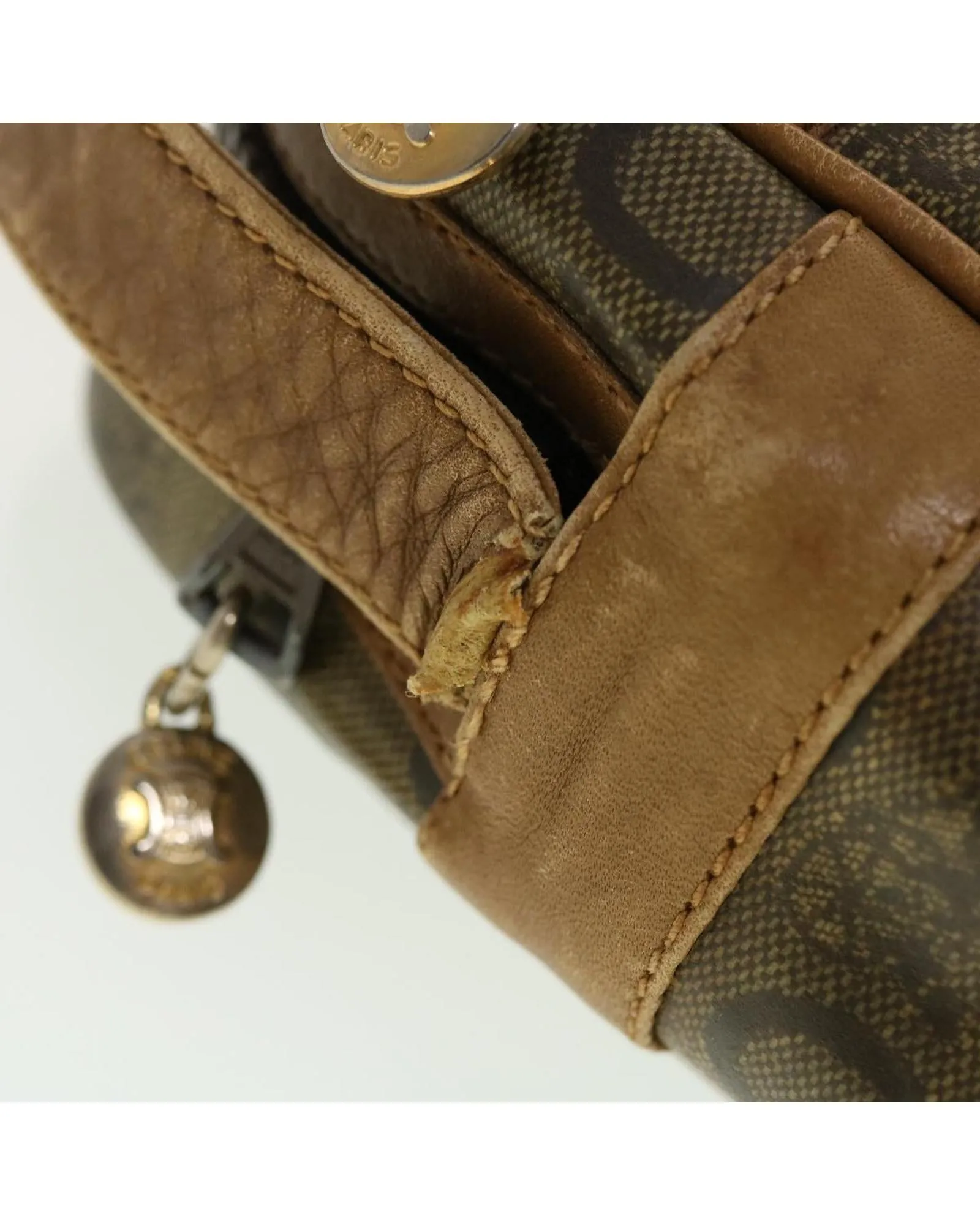 Canvas Beige Shoulder Bag with Adjustable Strap