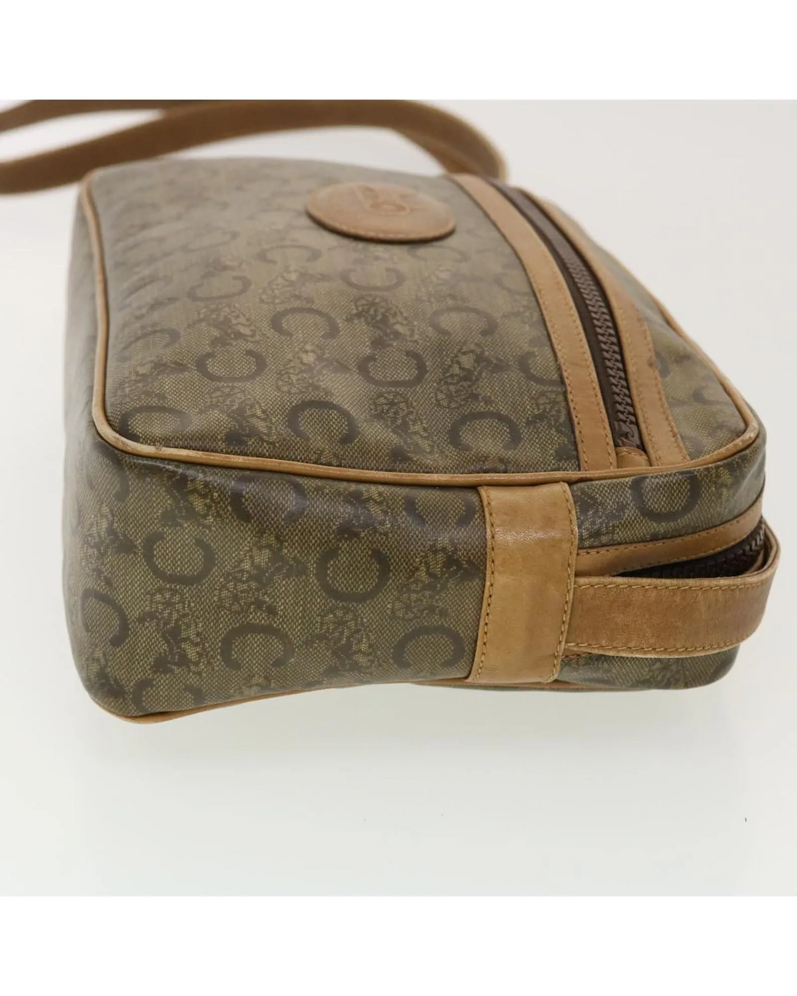 Canvas Beige Shoulder Bag with Adjustable Strap