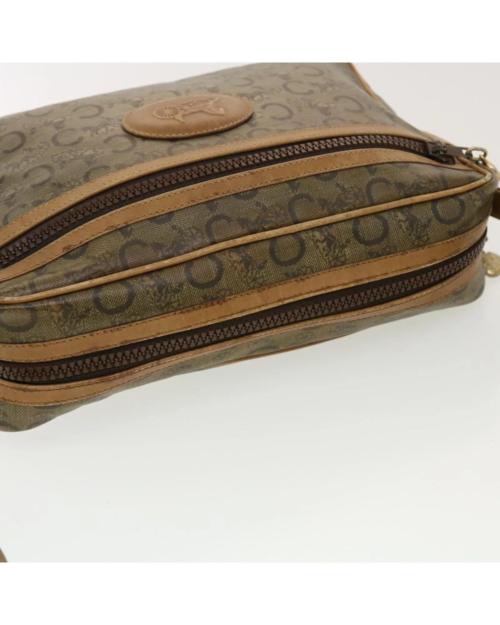Canvas Beige Shoulder Bag with Adjustable Strap