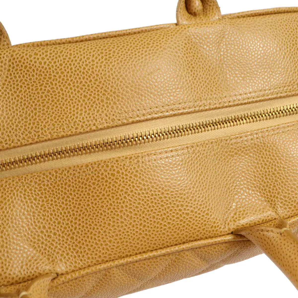 CHANEL 2000-2001 Bowling Bag 37 Beige Caviar 97428