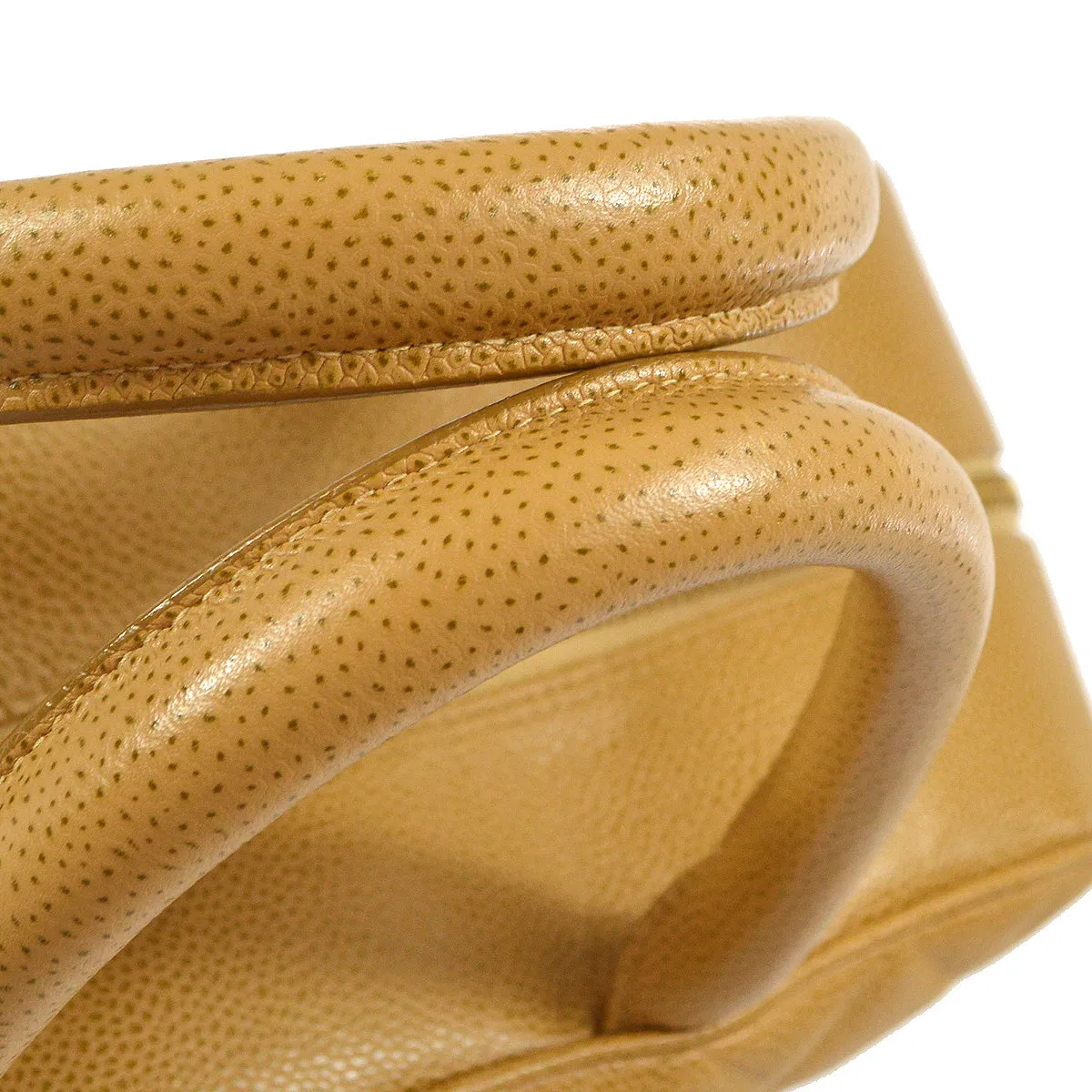 CHANEL 2000-2001 Bowling Bag 37 Beige Caviar 97428