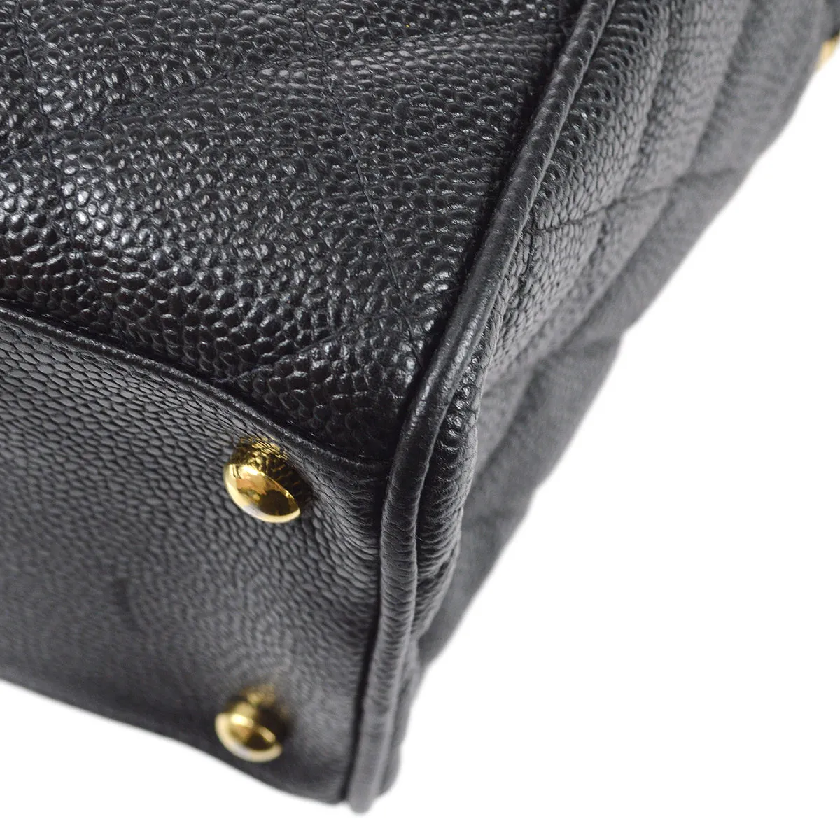 CHANEL 2003-2004 Bowler 37 Black Caviar 97434