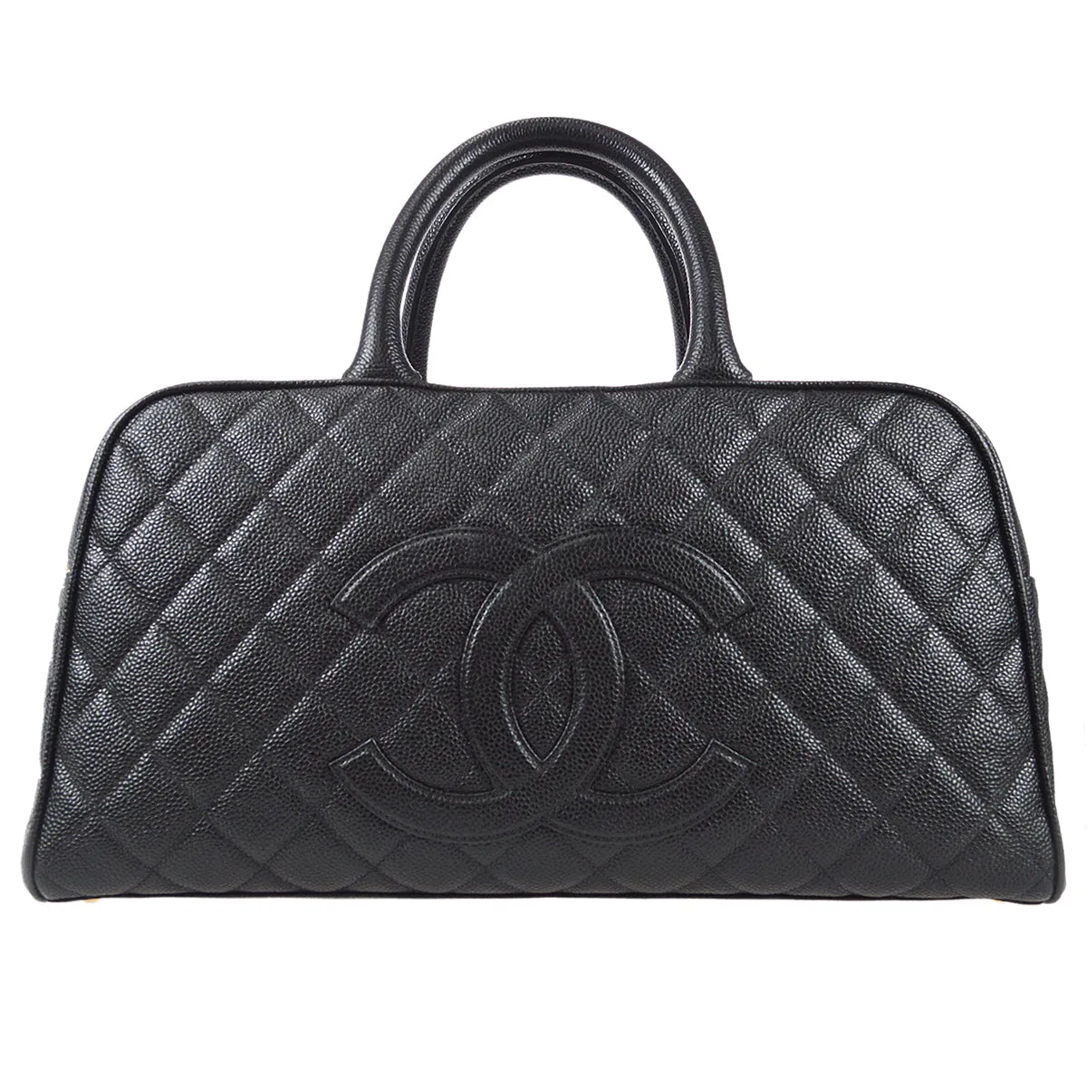 CHANEL 2003-2004 Bowler 37 Black Caviar 97434