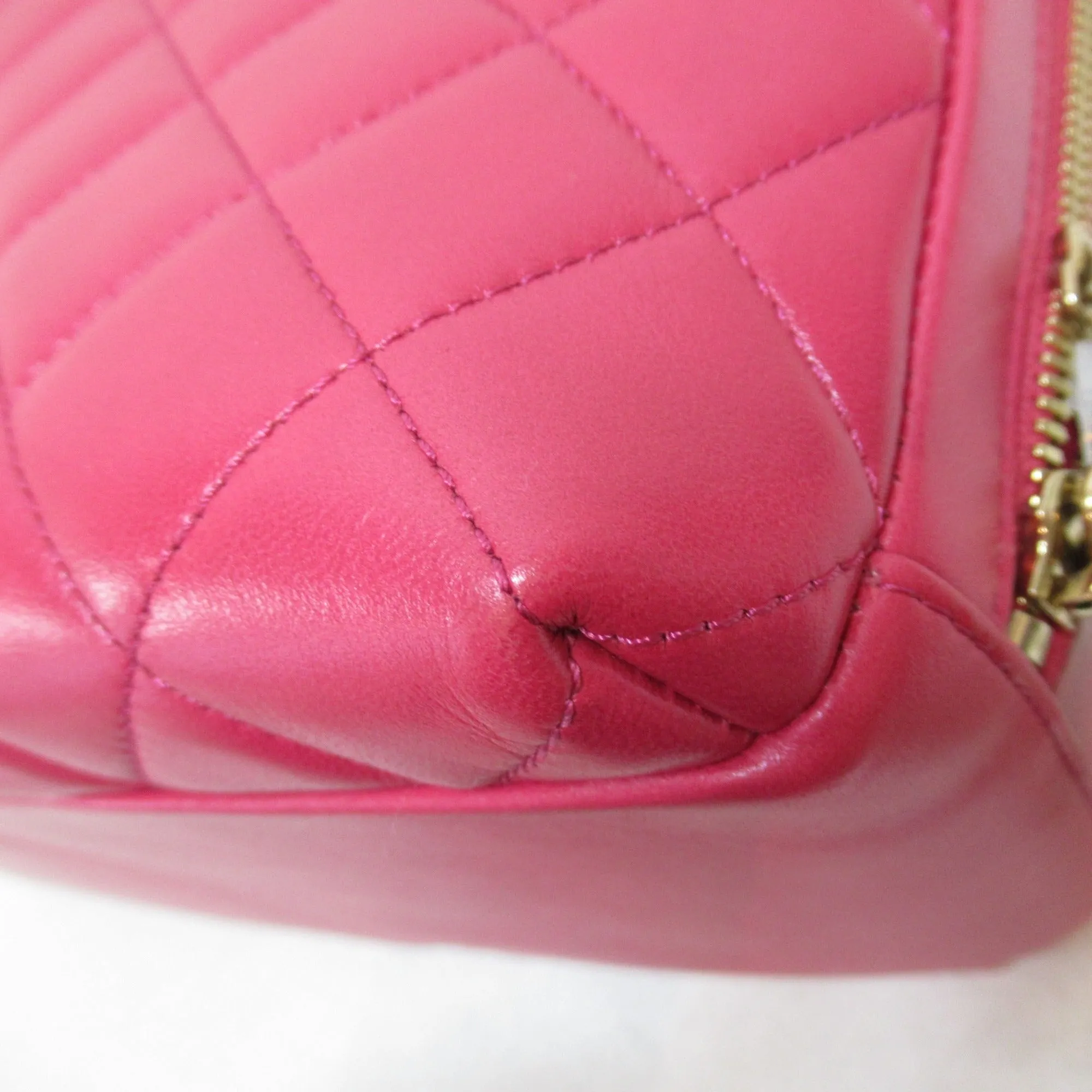 CHANEL 2way bowling bag Pink Lambskin [sheep leather]