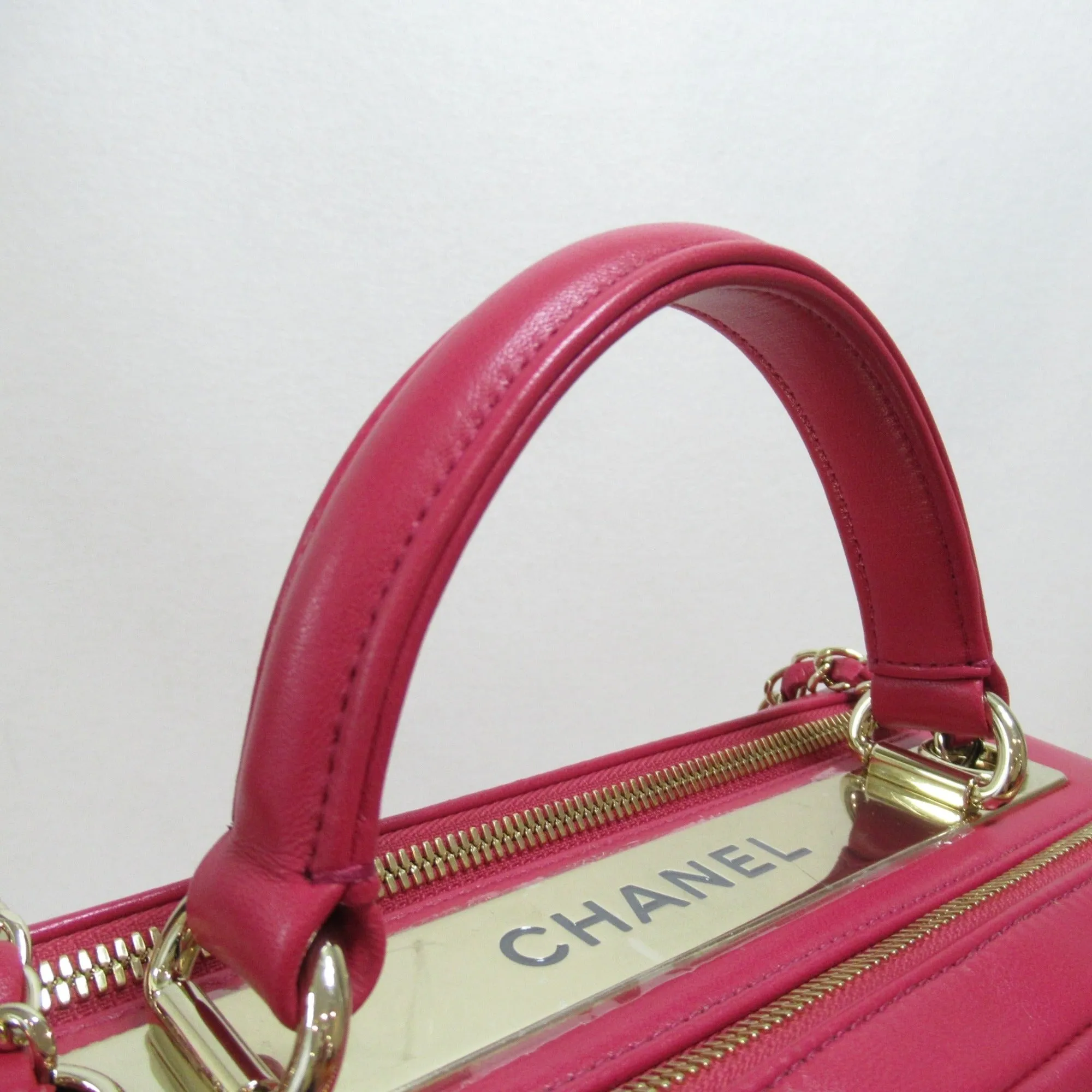CHANEL 2way bowling bag Pink Lambskin [sheep leather]