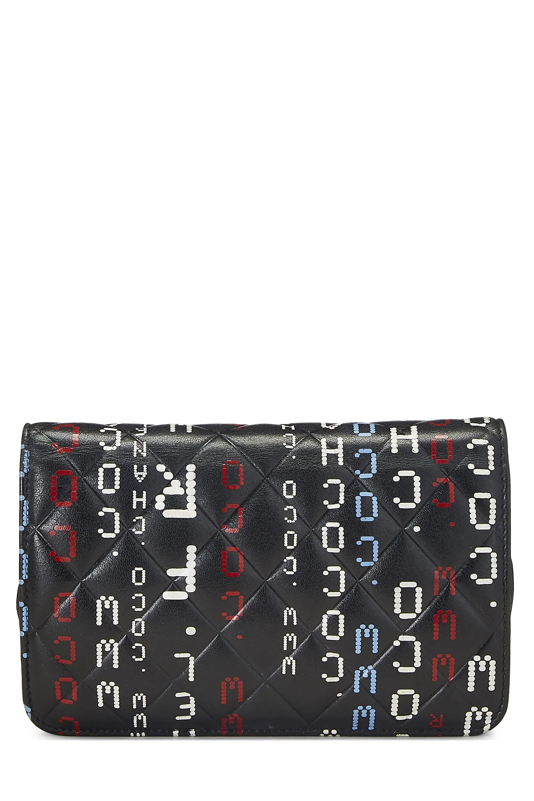 Chanel,  Black & Multicolor Lambskin Data Center Wallet on Chain (WOC), Black