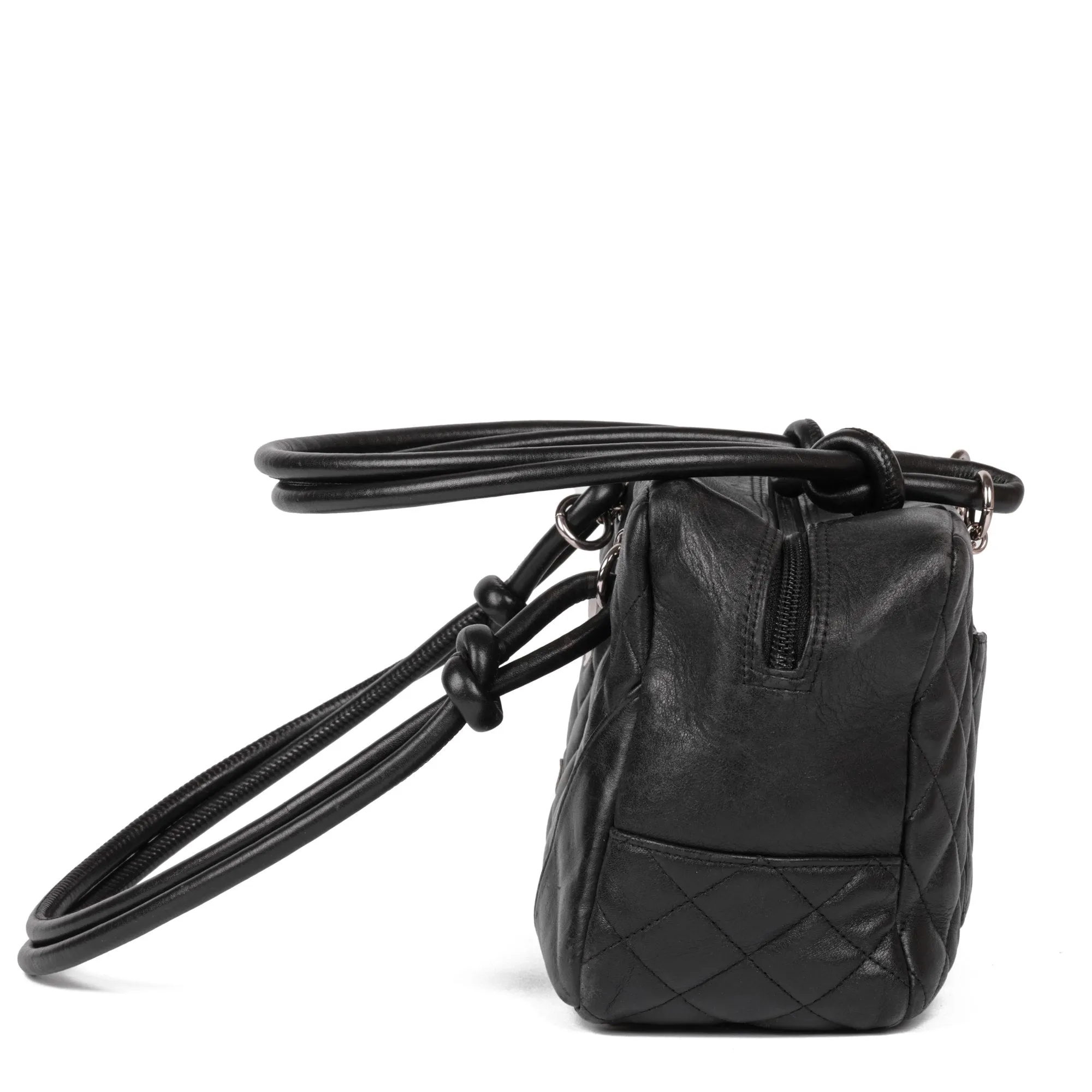Chanel Black and White Quilted Lambskin Large Cambon Bowling Bag