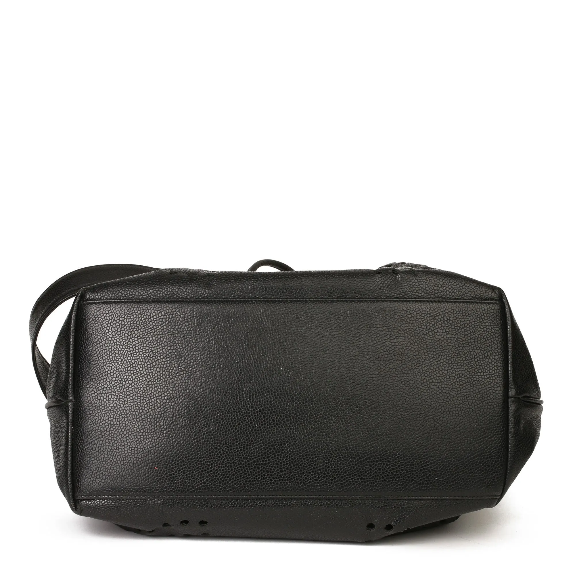 Chanel Black CC Perforated Caviar Leather Vintage Timeless Bucket Bag