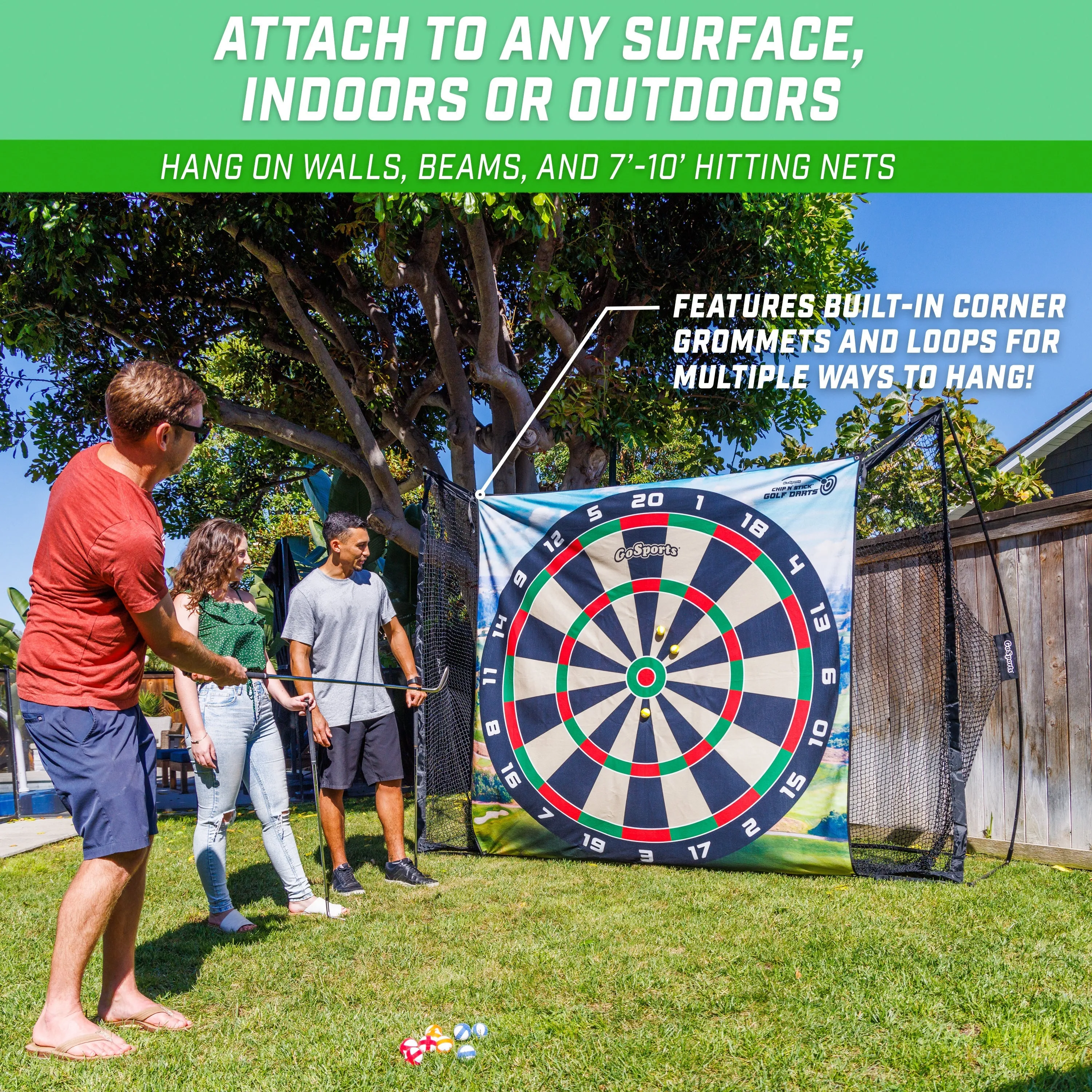 GoSports 6 ft Golf Darts Chipping Game with Chip N' Stick Golf Balls