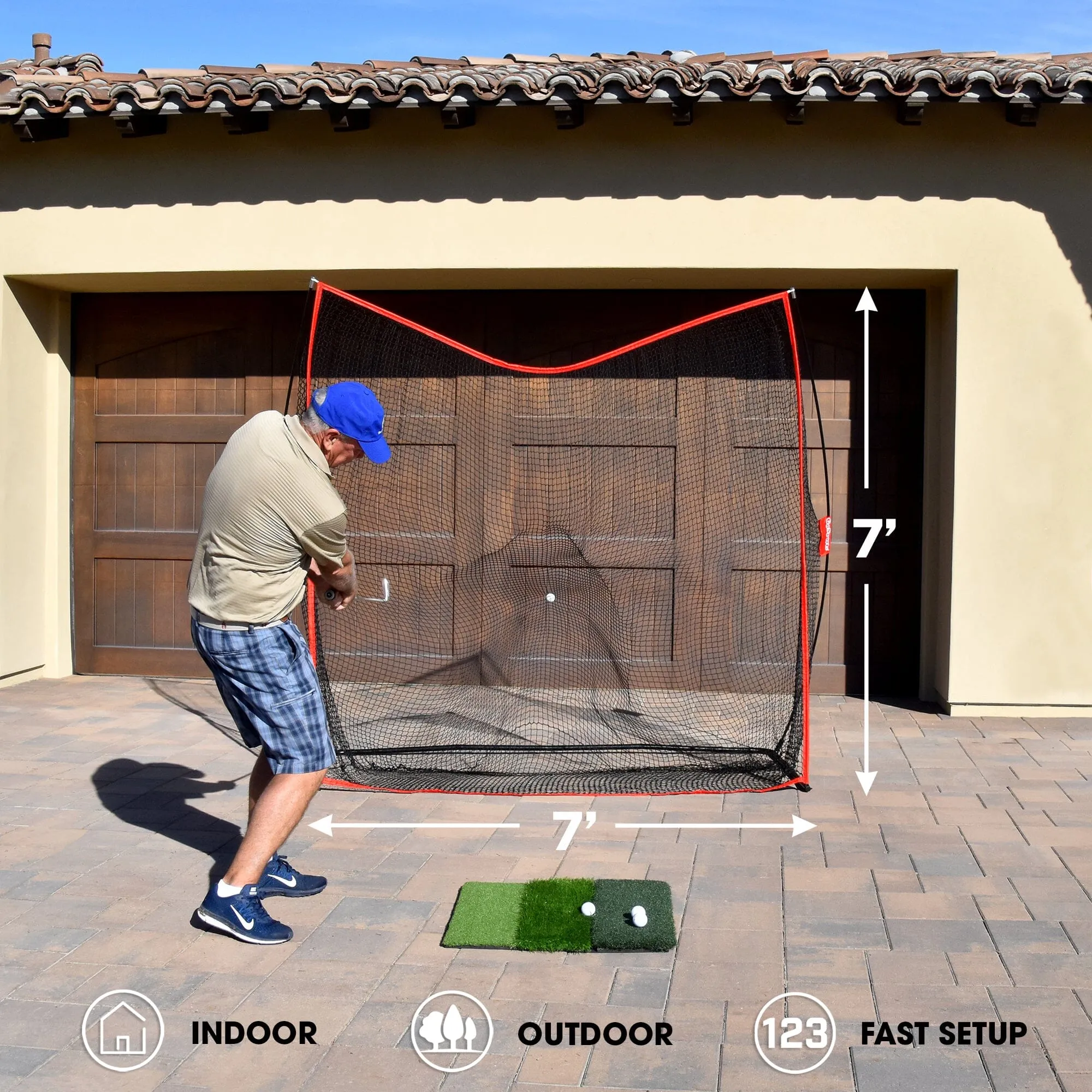 GoSports 7 ft x 7 ft Golf Practice Hitting Net
