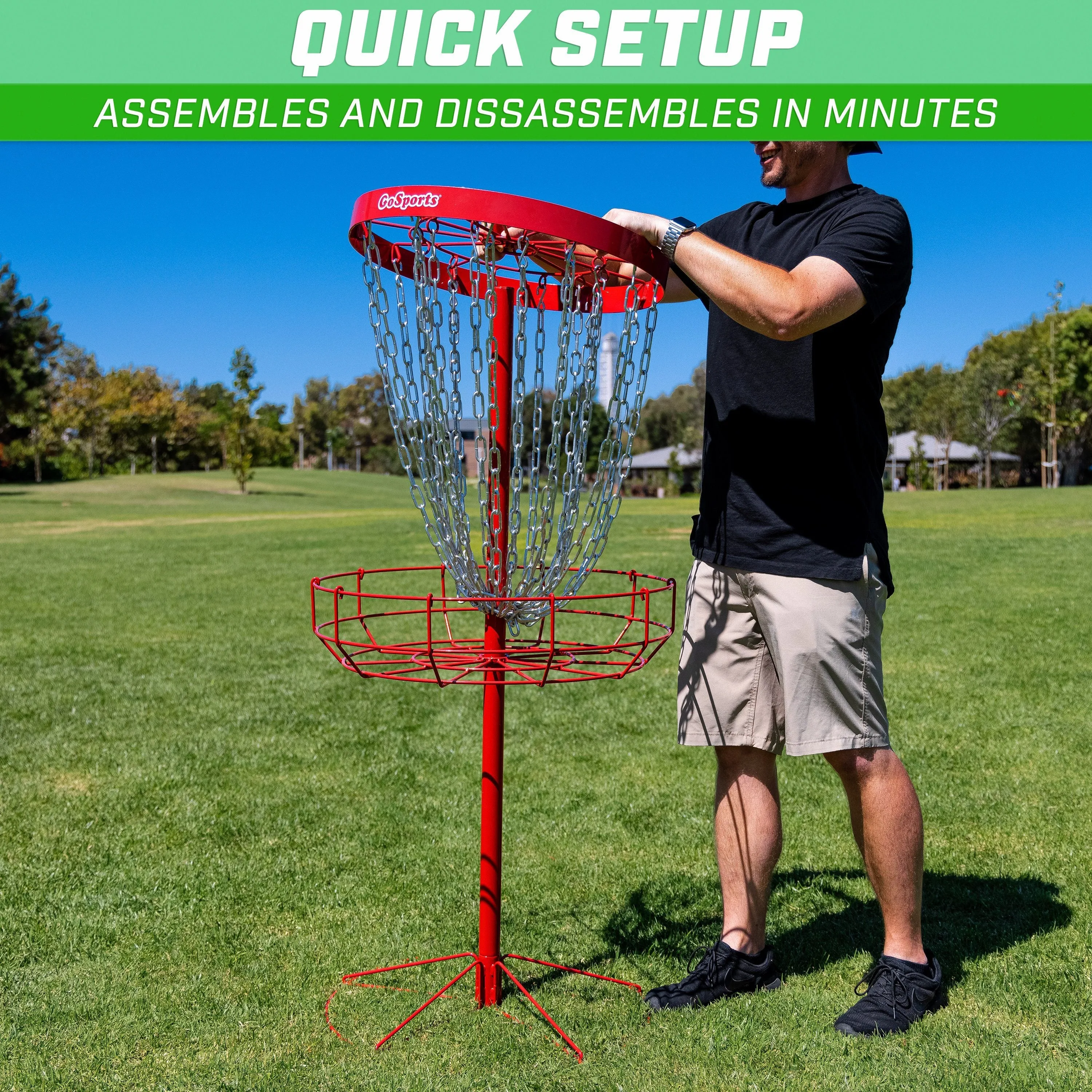 GoSports Regulation 24-Chain Disc Golf Basket