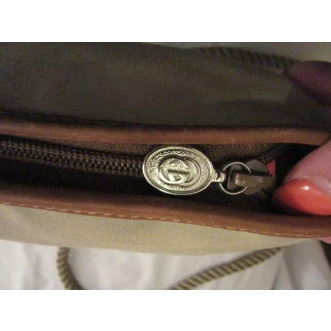 Gucci Beige Leather & GG Leather Nautical logo Bucket Bag W Captain's Wheel Logo & Rope Strap