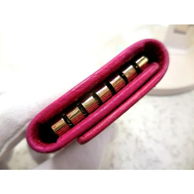 Gucci Hot Pink Leather Key Holders And Wallet