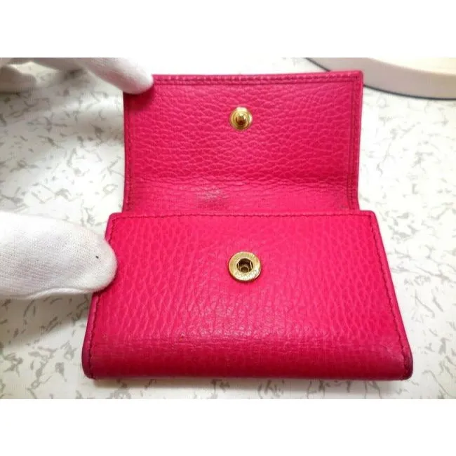 Gucci Hot Pink Leather Key Holders And Wallet