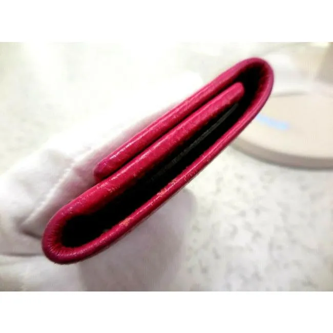 Gucci Hot Pink Leather Key Holders And Wallet