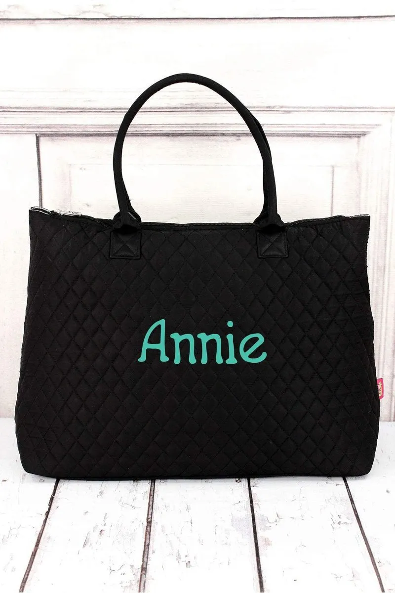 NGIL Black Quilted Large Shoulder Tote