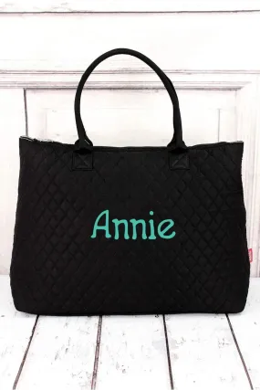 NGIL Black Quilted Large Shoulder Tote