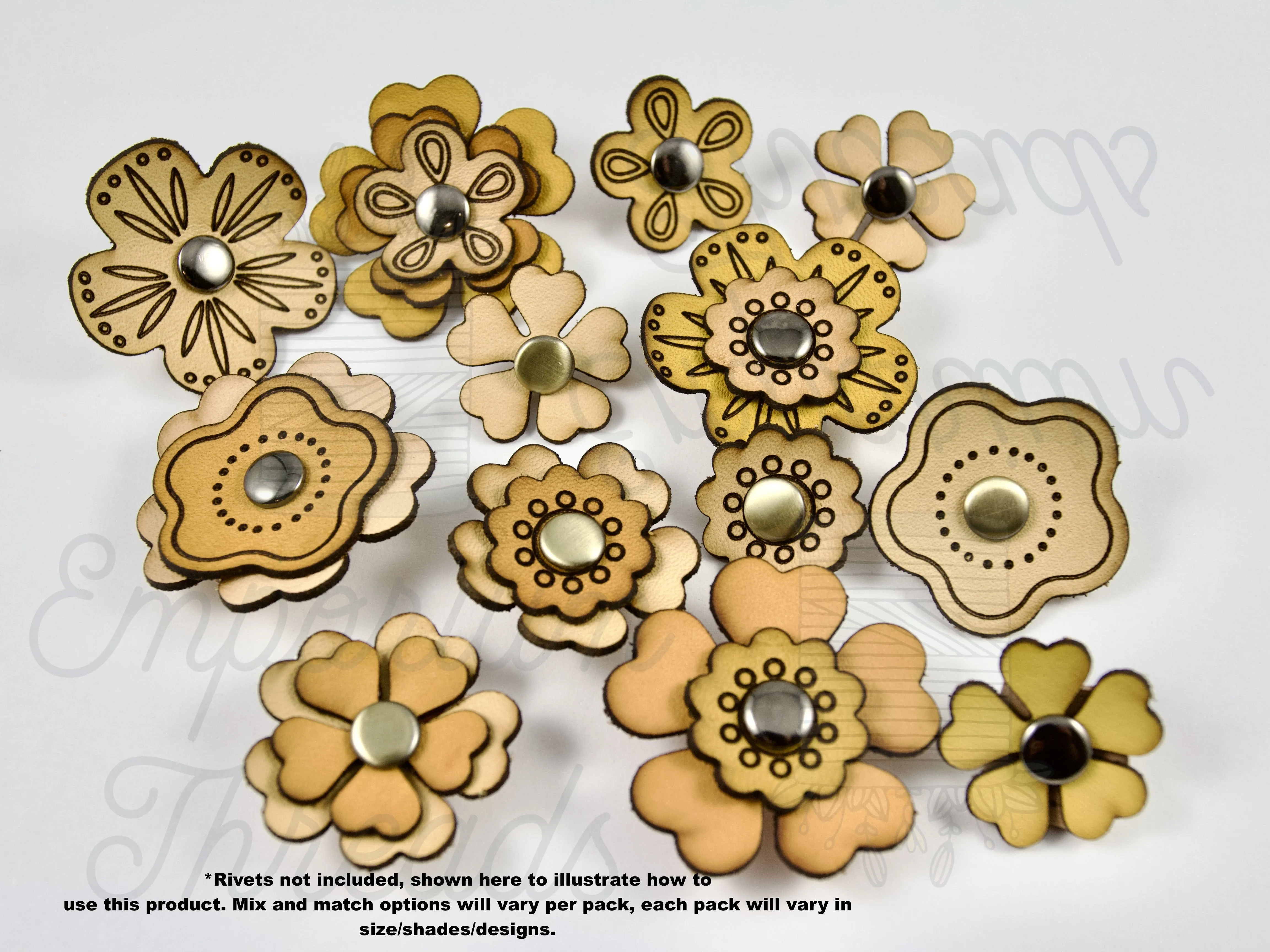 Rivet on Flowers in Leather