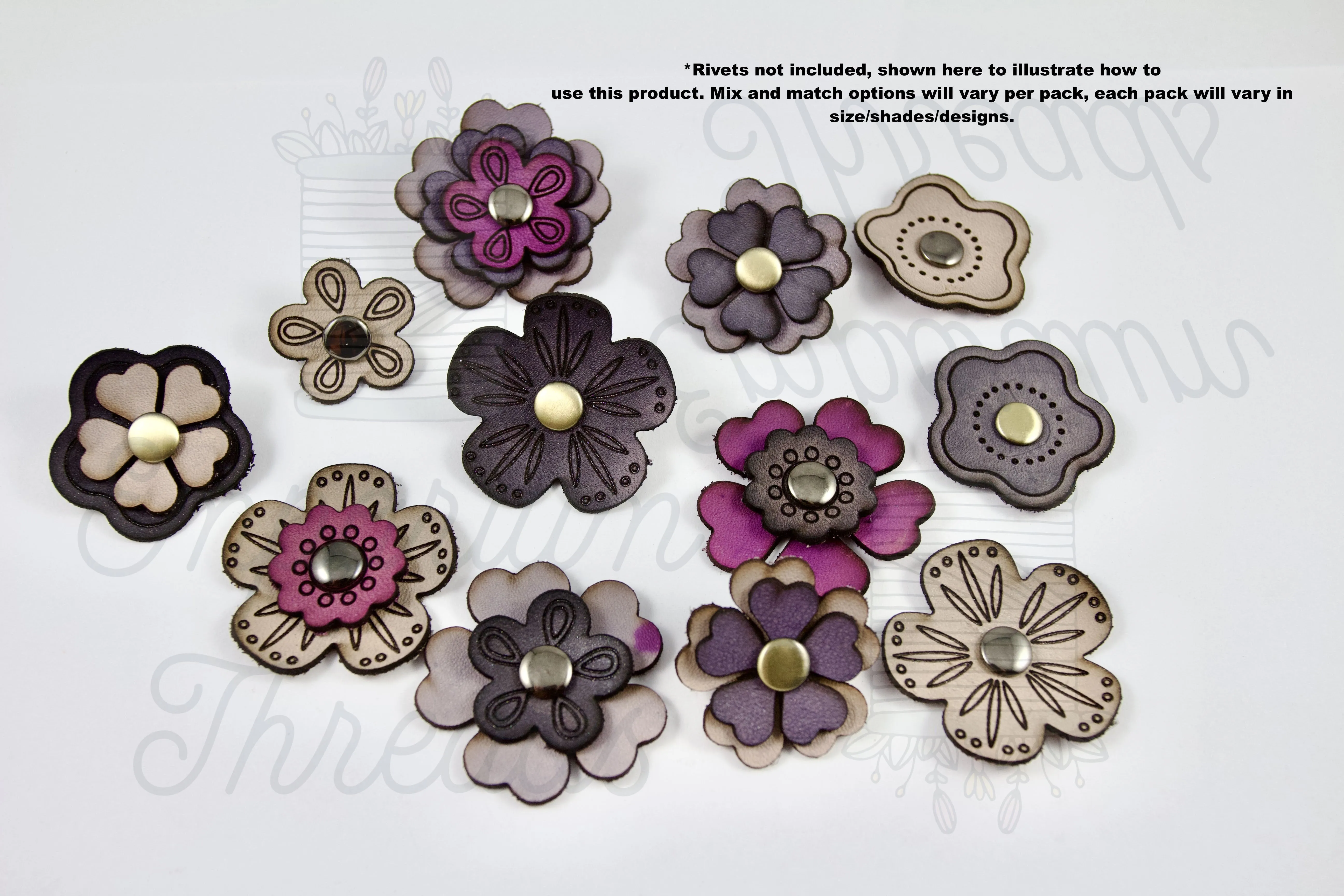 Rivet on Flowers in Leather
