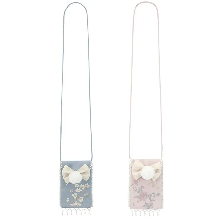Snow Ball Pearl Floral Mini Crossbody Bags