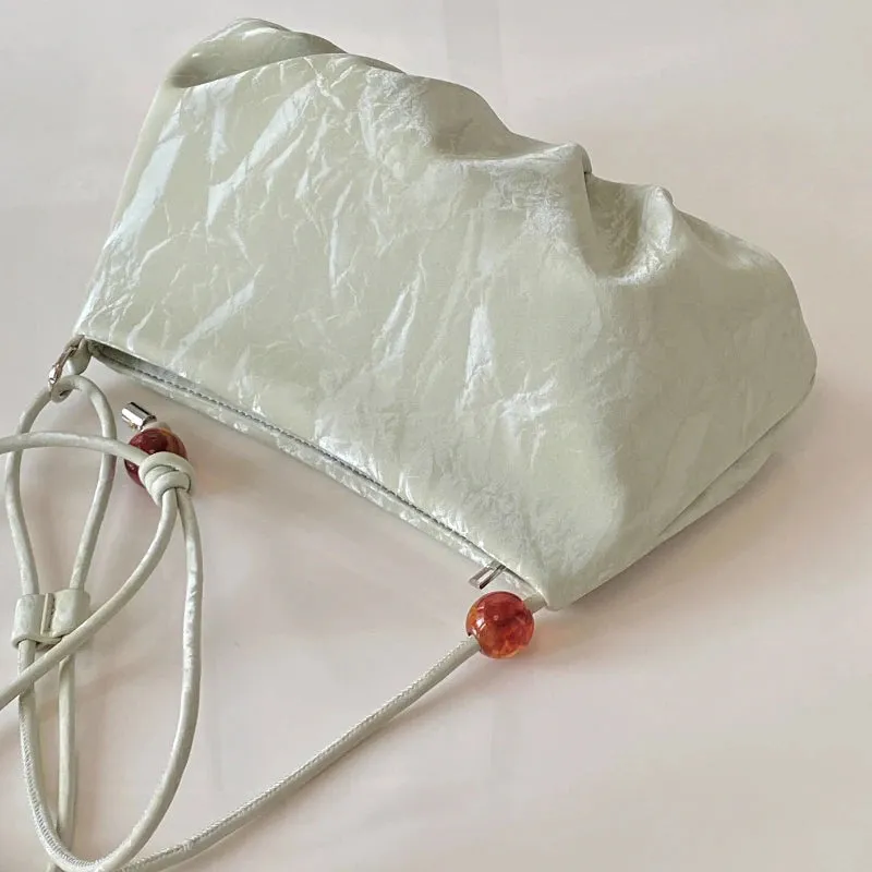 Uakiss Japanese Sweet Kawaii Pleated Cloud Bag Fashion Women Elegant Casual Crossbody Bags Chic Y2k Aesthetic Fairy Shoulder Handbags