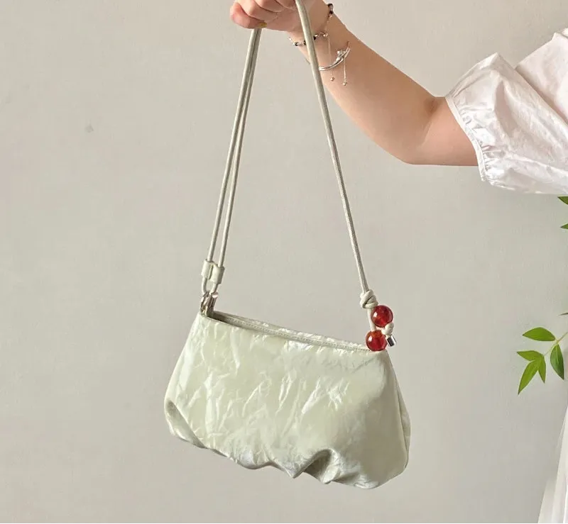 Uakiss Japanese Sweet Kawaii Pleated Cloud Bag Fashion Women Elegant Casual Crossbody Bags Chic Y2k Aesthetic Fairy Shoulder Handbags