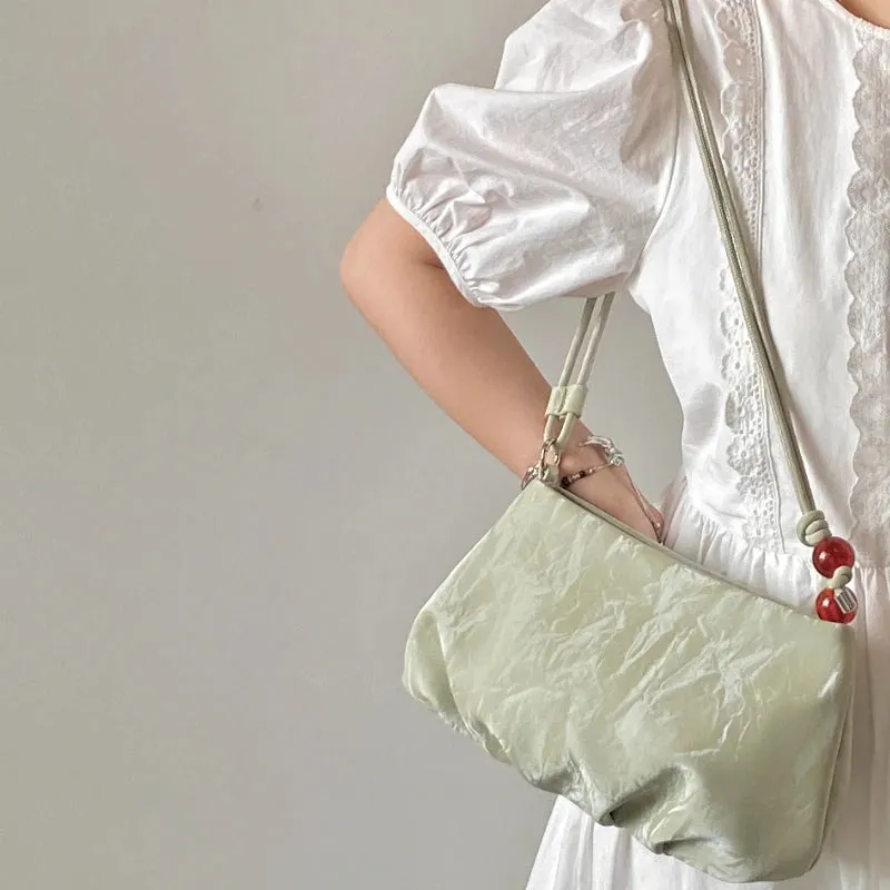 Uakiss Japanese Sweet Kawaii Pleated Cloud Bag Fashion Women Elegant Casual Crossbody Bags Chic Y2k Aesthetic Fairy Shoulder Handbags