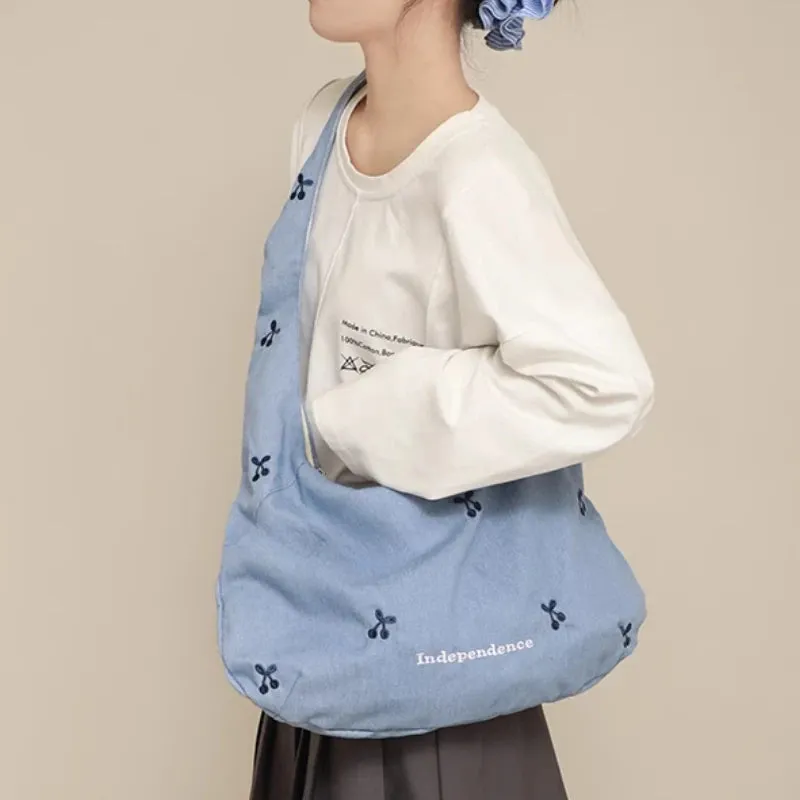 Uakiss Japanese Sweet Y2k Aesthetic Vintage Print Handbags Women Fashion Casual Underarm Bag Streetwear All Match Shoulder Bags Trendy