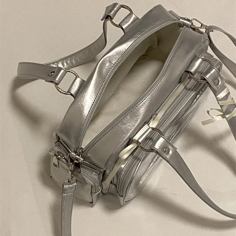 Uakiss Japanese Transparent Jk Girls Ita Bags Vintage Office Lady Y2k Aesthetic Crossbody Bag All Match Women Simple Shoulder Handbags