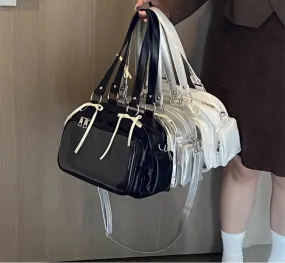 Uakiss Japanese Transparent Jk Girls Ita Bags Vintage Office Lady Y2k Aesthetic Crossbody Bag All Match Women Simple Shoulder Handbags